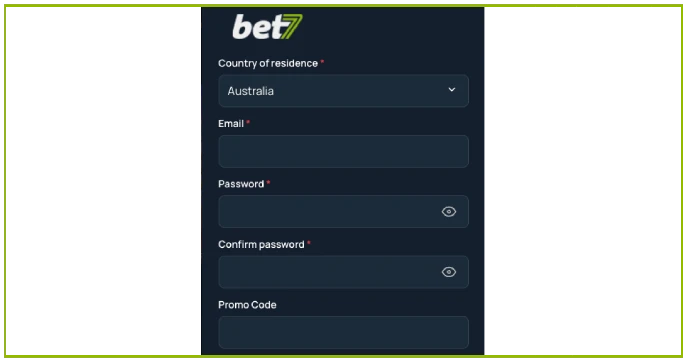 Bet7 Casino Registration banner